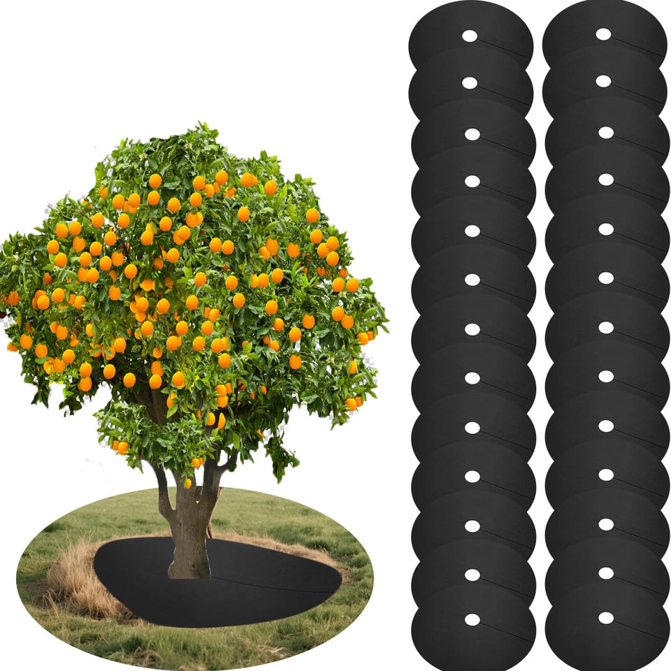 GetFeeds weed barrier mats 20.5-inch for durable weed suppression around trees.