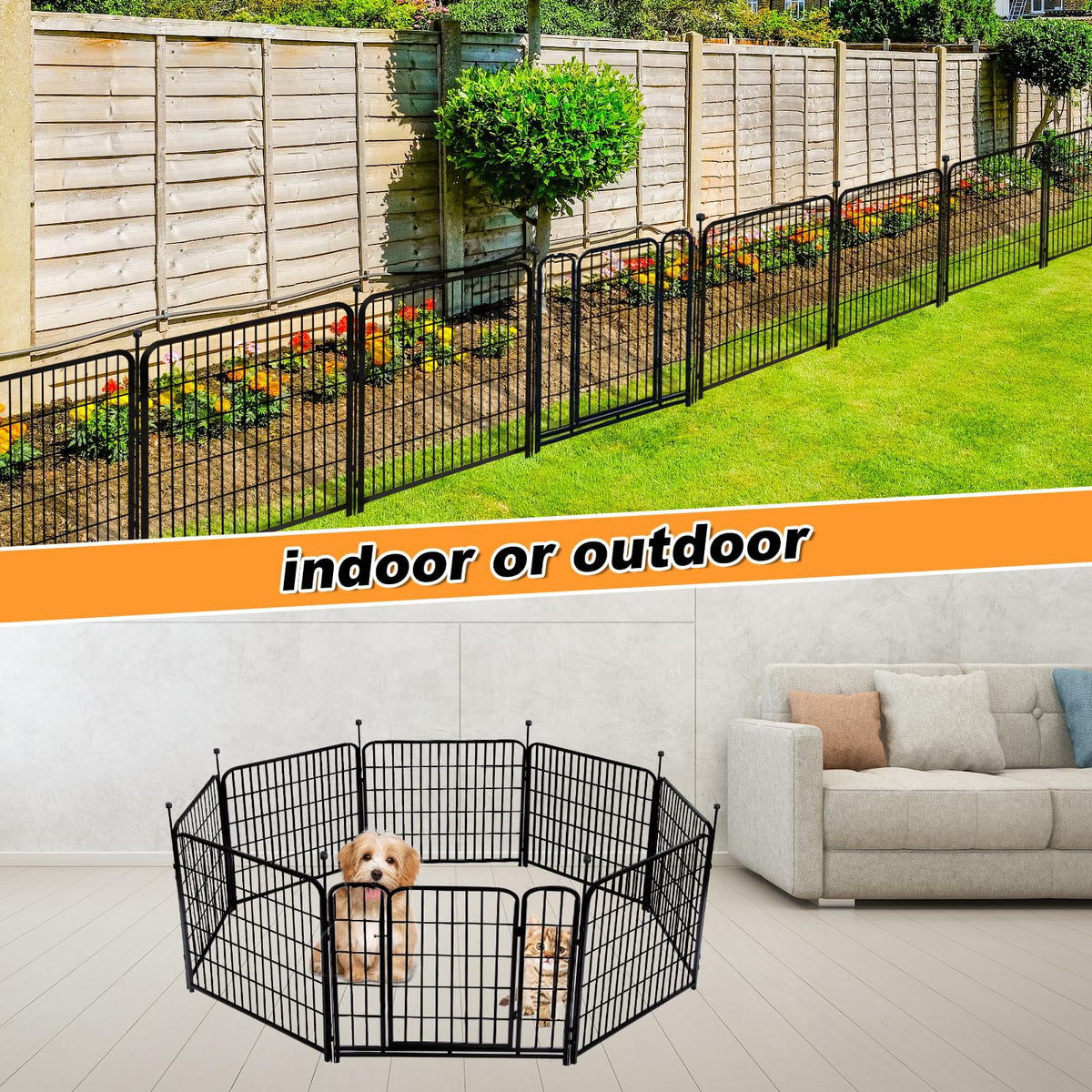 Getlay fence bottom with anti-friction sleeve protects flooring during setup
