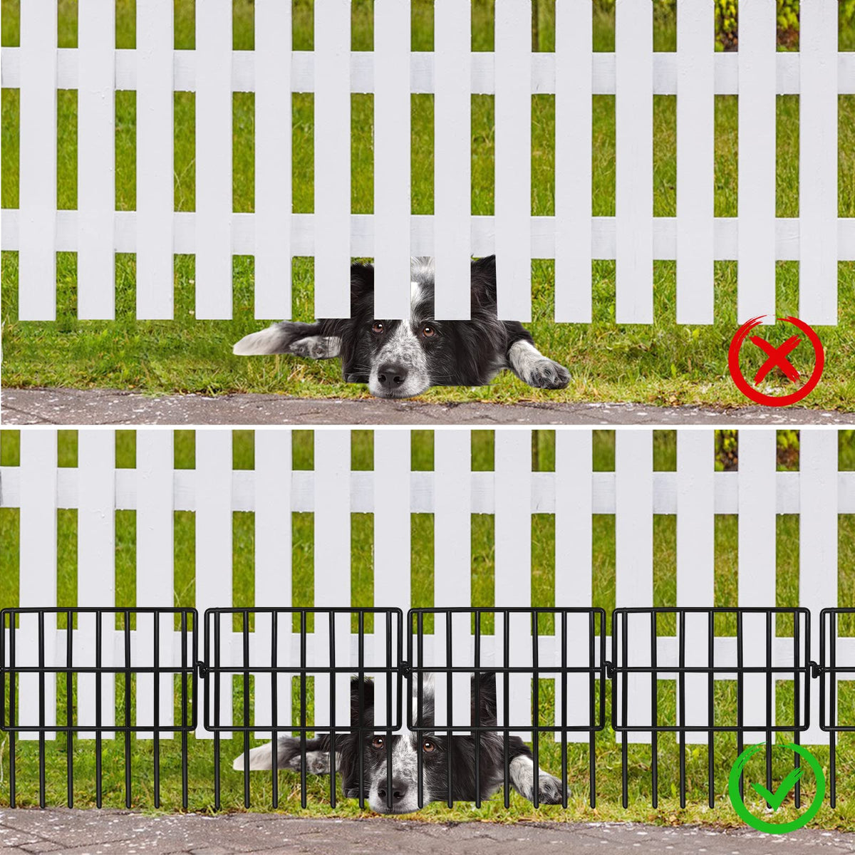 Getlay bottom barrier under fence deters burrowing and protects gardens.
