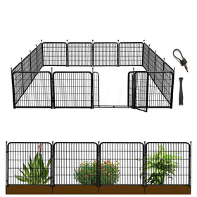 Getlay decorative garden fence panel 24in for yard borders and pet containment.