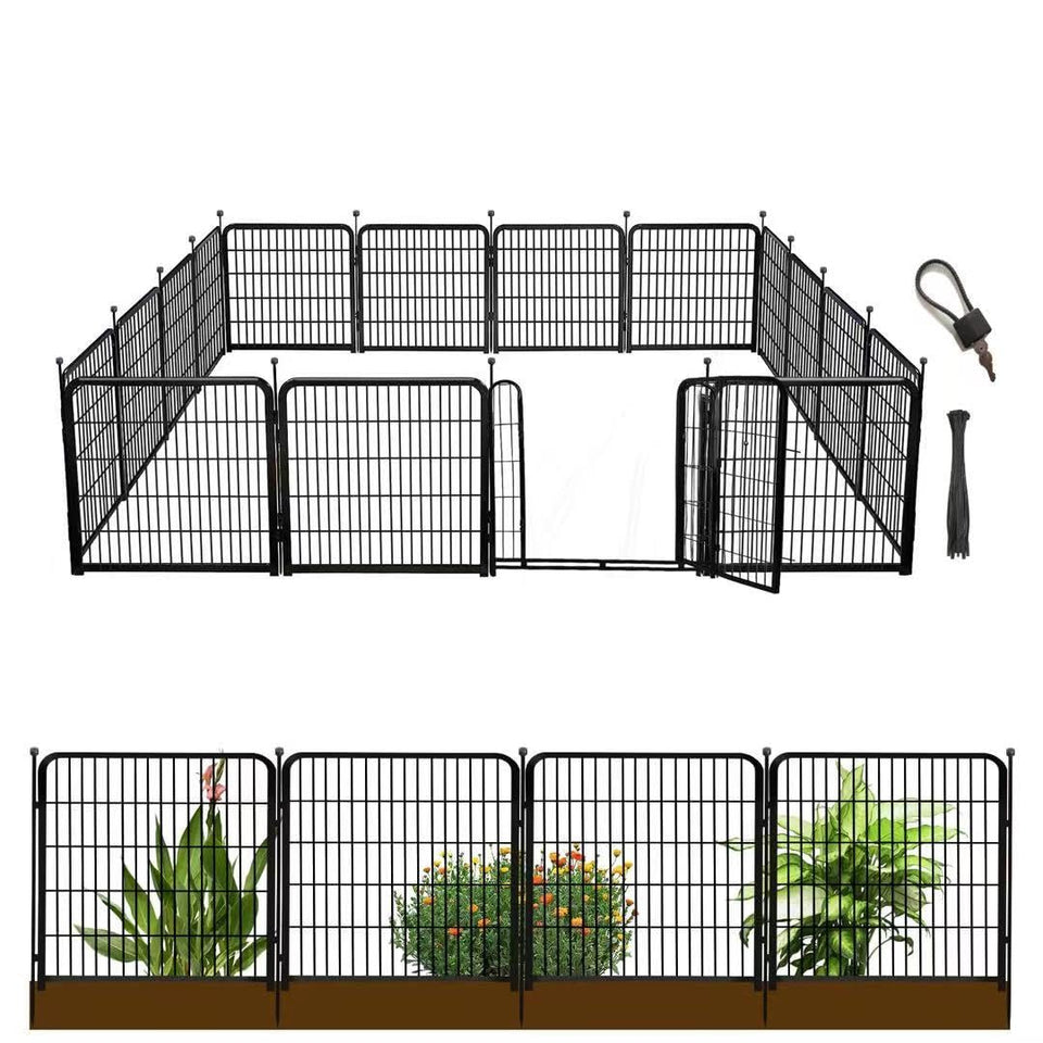 Getlay decorative garden fence panel 24in for yard borders and pet containment.
