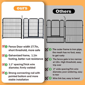 Getlay heavy-duty iron garden fence panel with ground insertion bar for stability