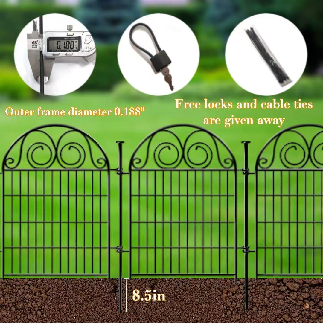 Getlay Tall Garden Fence package-includes seven panels plus a door and nine rods.