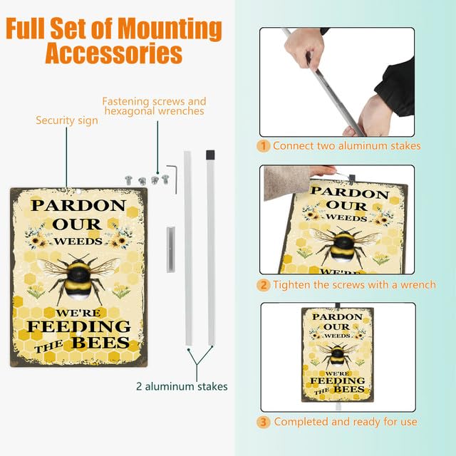 GETTOGET yard sign with stake for easy installation in yard or garden.