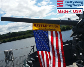 Gettysburg Flag Works flag with brass grommets header for easy mounting.