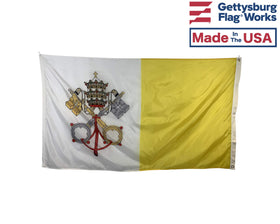 Gettysburg Flag Works Vatican City Papal Flag close-up shows fade-resistant digital print