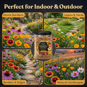 GevaGrow pollinator-friendly wildflowers thriving in a home garden