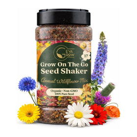 GevaGrow Wildflower Seed Shaker bottle enables easy, mess-free sowing for vibrant annual blooms.