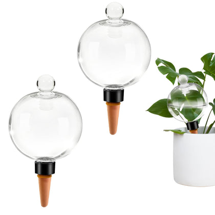 GEWOSI self-watering globe with top-fill cap for easy refills.