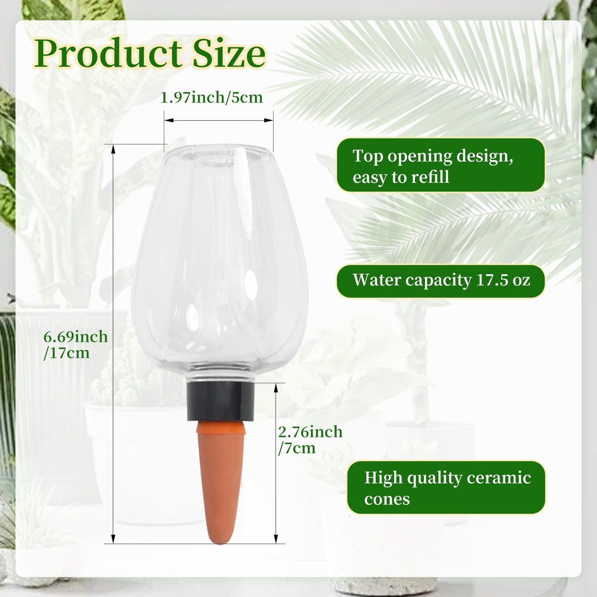 GEWOSI globes with 350 ml capacity providing longer intervals between refills