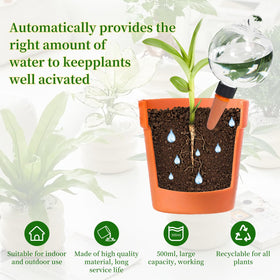 GEWOSI water bulb set with covers keeps soil neat and hydrated.