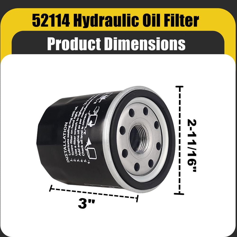 Gewxgzo 52114 hydraulic filter top view shows compact, install-ready design