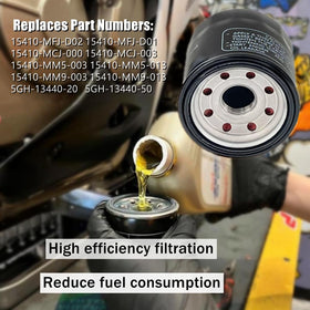 Gewxgzo oil filter part numbers 15410-MFJ-D01 simplify ordering.