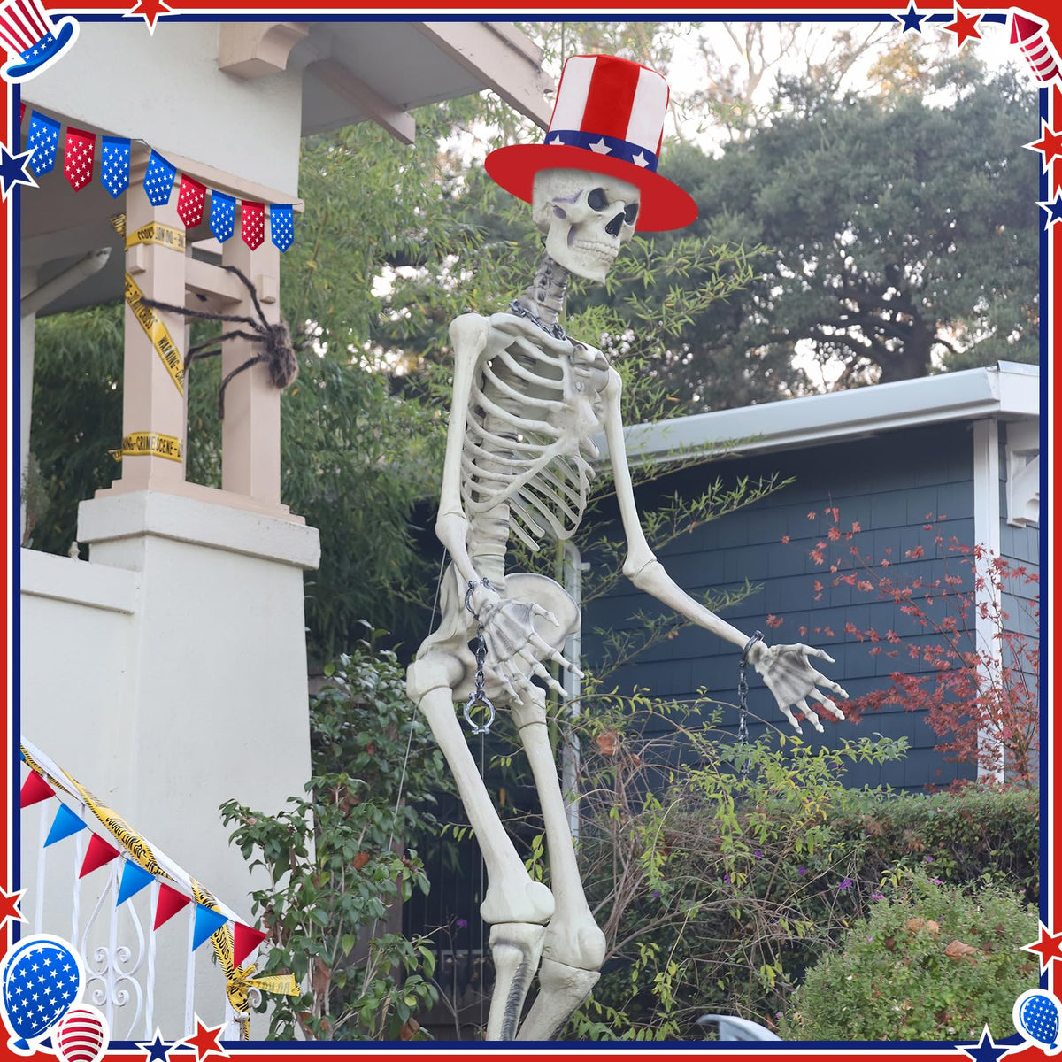 Geyoga 45-inch head circumference ensures snug fit for 12ft skeleton.