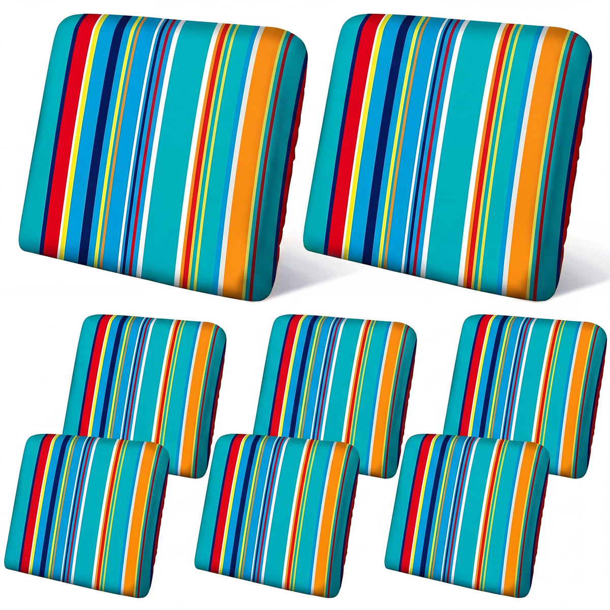Geyoga blue stripes stretch cushion cover on sofa refreshing the look