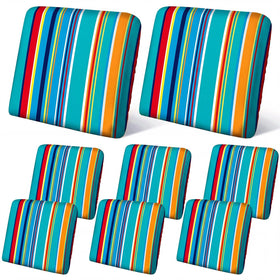 Geyoga blue stripes stretch cushion cover on sofa refreshing the look