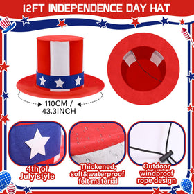 Geyoga patriotic red blue white skeleton hat enhances outdoor lawn decor.
