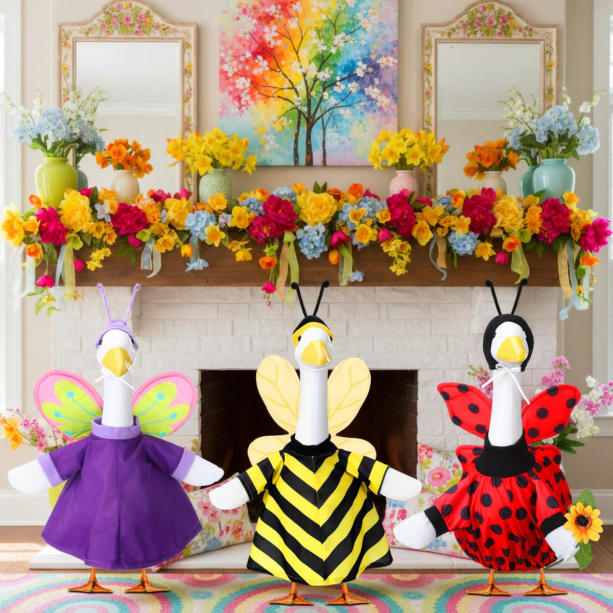 Geyoga butterfly-design goose outfit highlights vibrant color for outdoor decor