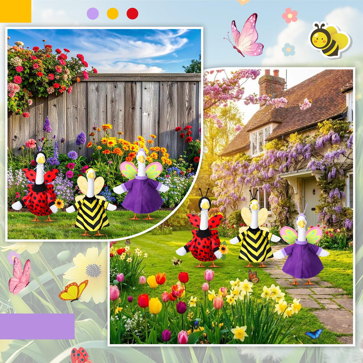 Geyoga three-color outfits set matches different garden geese styles