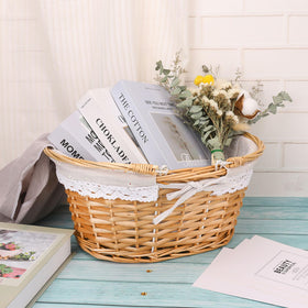 Geytetqi 14.17 x 11.81 x 6.69 inches basket fits ample items.