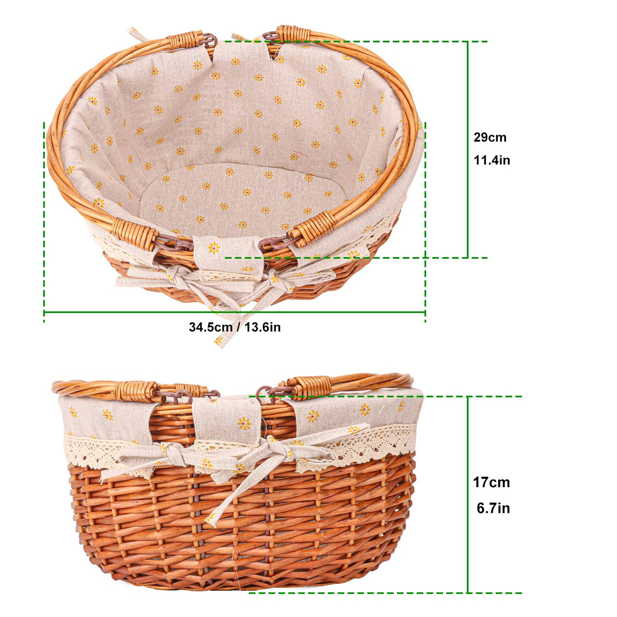 Geytetqi wicker picnic basket in natural willow finish for stylish outdoor dining.