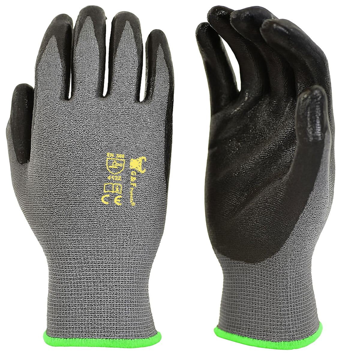 G & F Gloves micro-foam nitrile dip provides breathable protection during gardening