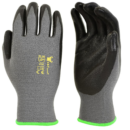 G & F Gloves micro-foam nitrile dip provides breathable protection during gardening