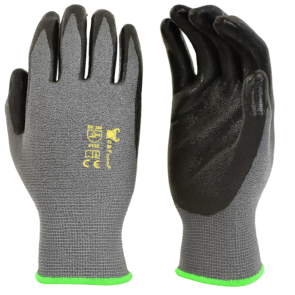 G & F Gloves micro-foam nitrile dip provides breathable protection during gardening