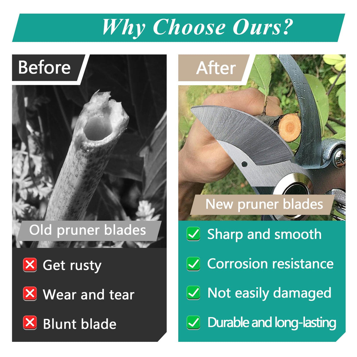 Gfdoso hardened steel blade ensures durable, long-lasting pruning.