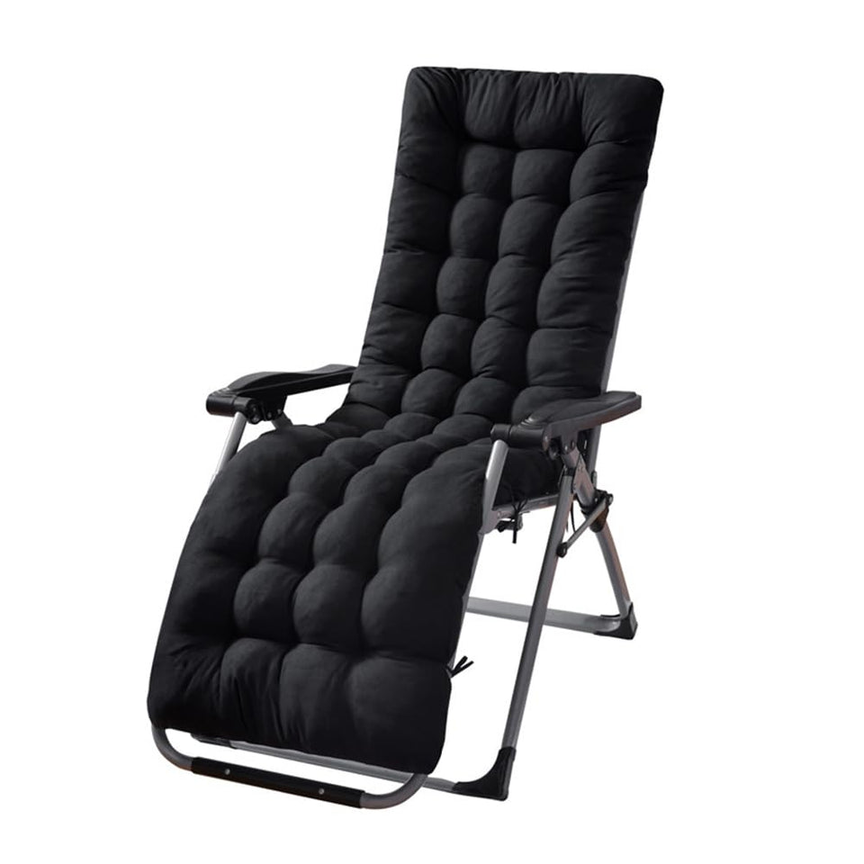 Gfgift patio chaise lounger cushion in black offers durable outdoor comfort.