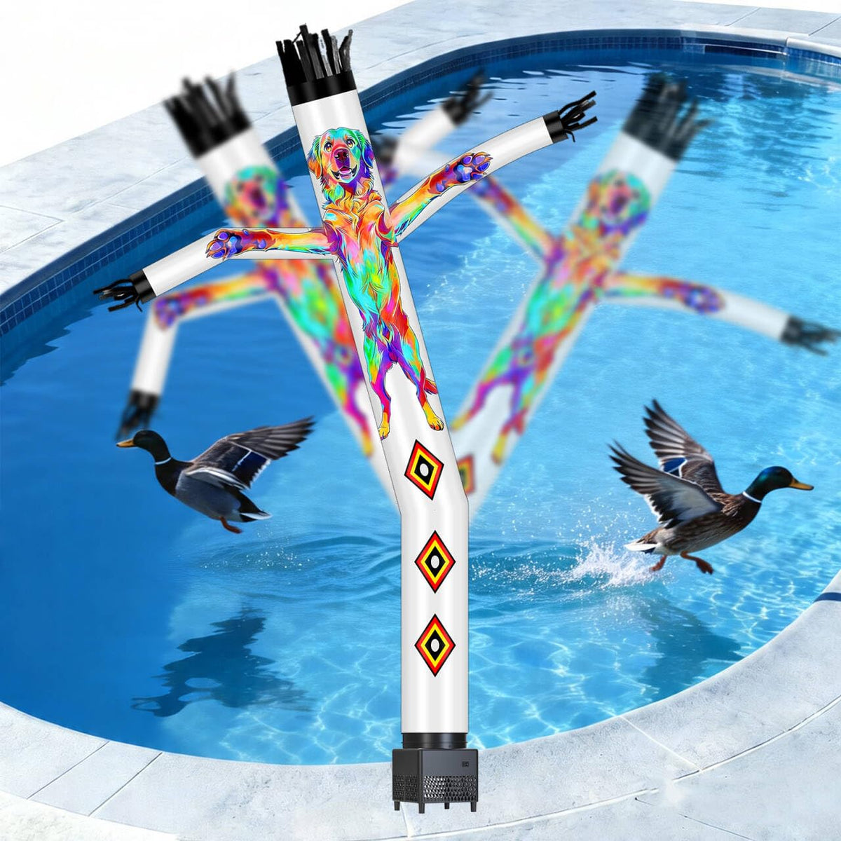 GFYYBKJ pool bird deterrent scarecrow 7ft guards pool area against ducks and geese.