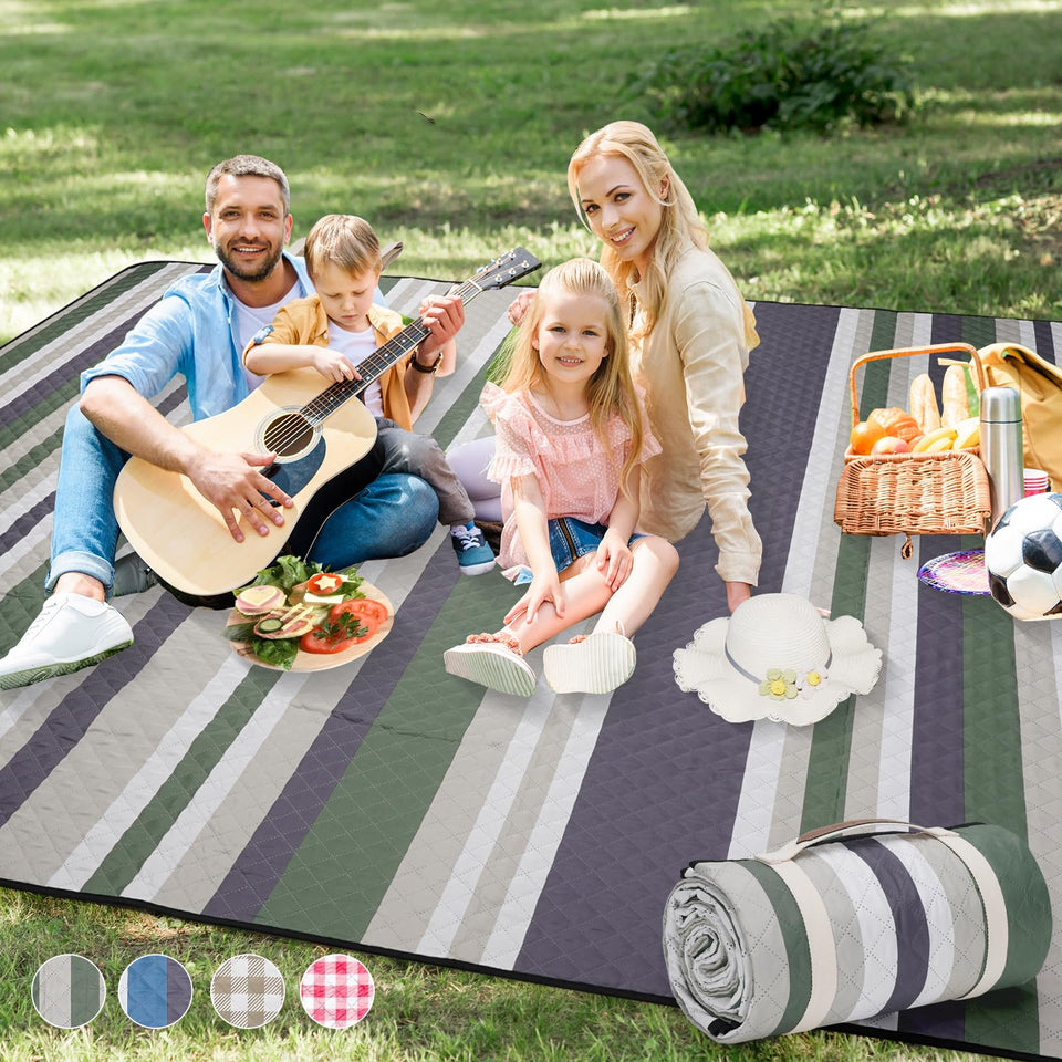 G GOOD GAIN picnic blanket folded compactly for easy carrying on adventures