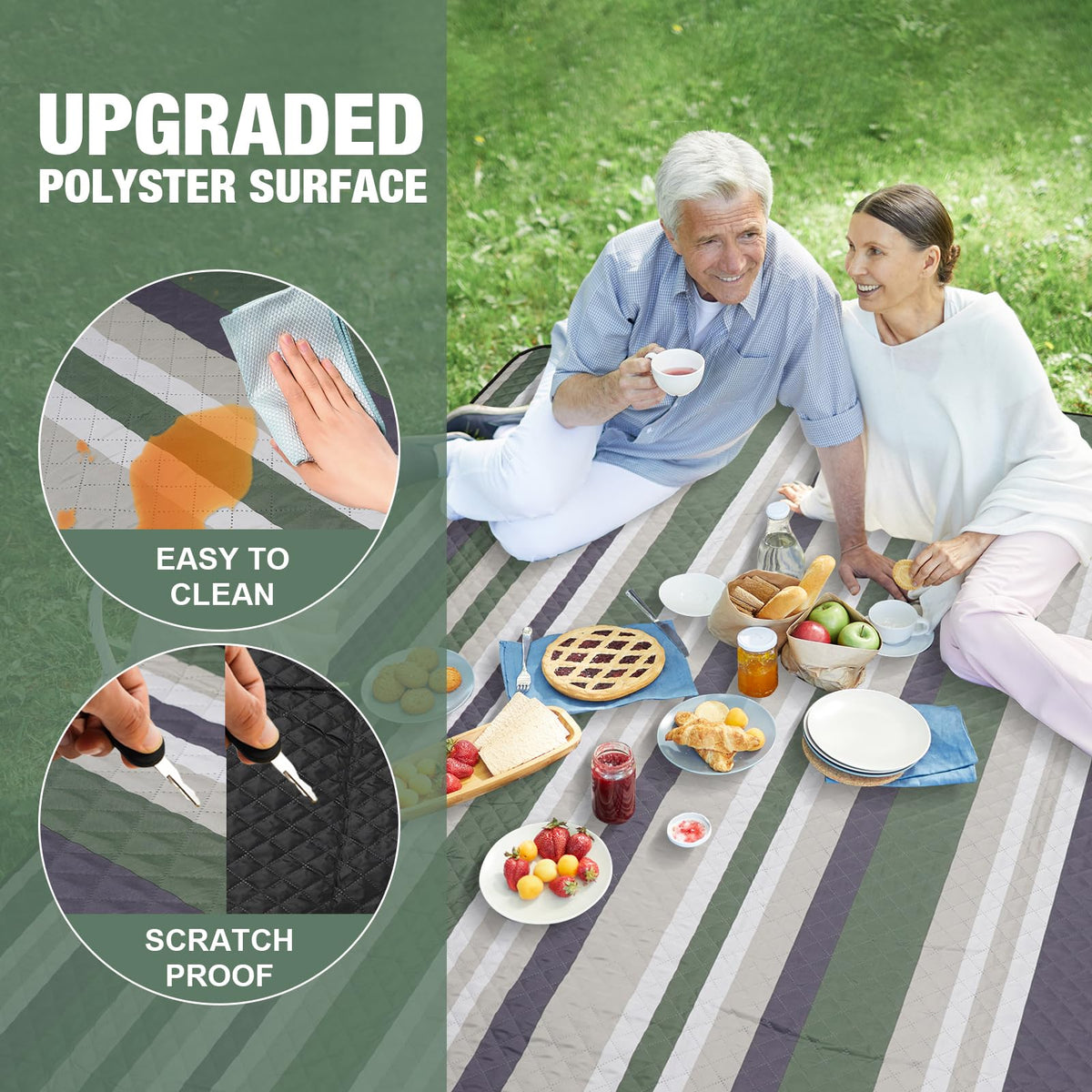 G GOOD GAIN picnic blanket sandproof back stays cleaner on the beach