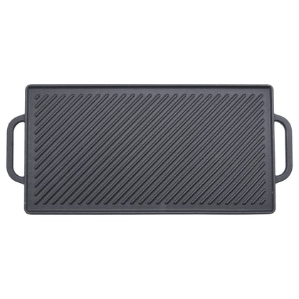 GGC cast iron reversible grill griddle, top view, sturdy design for even heat