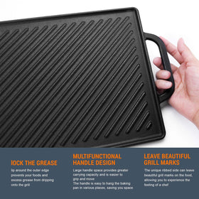 GGC reversible griddle easy to clean with warm water and sponge