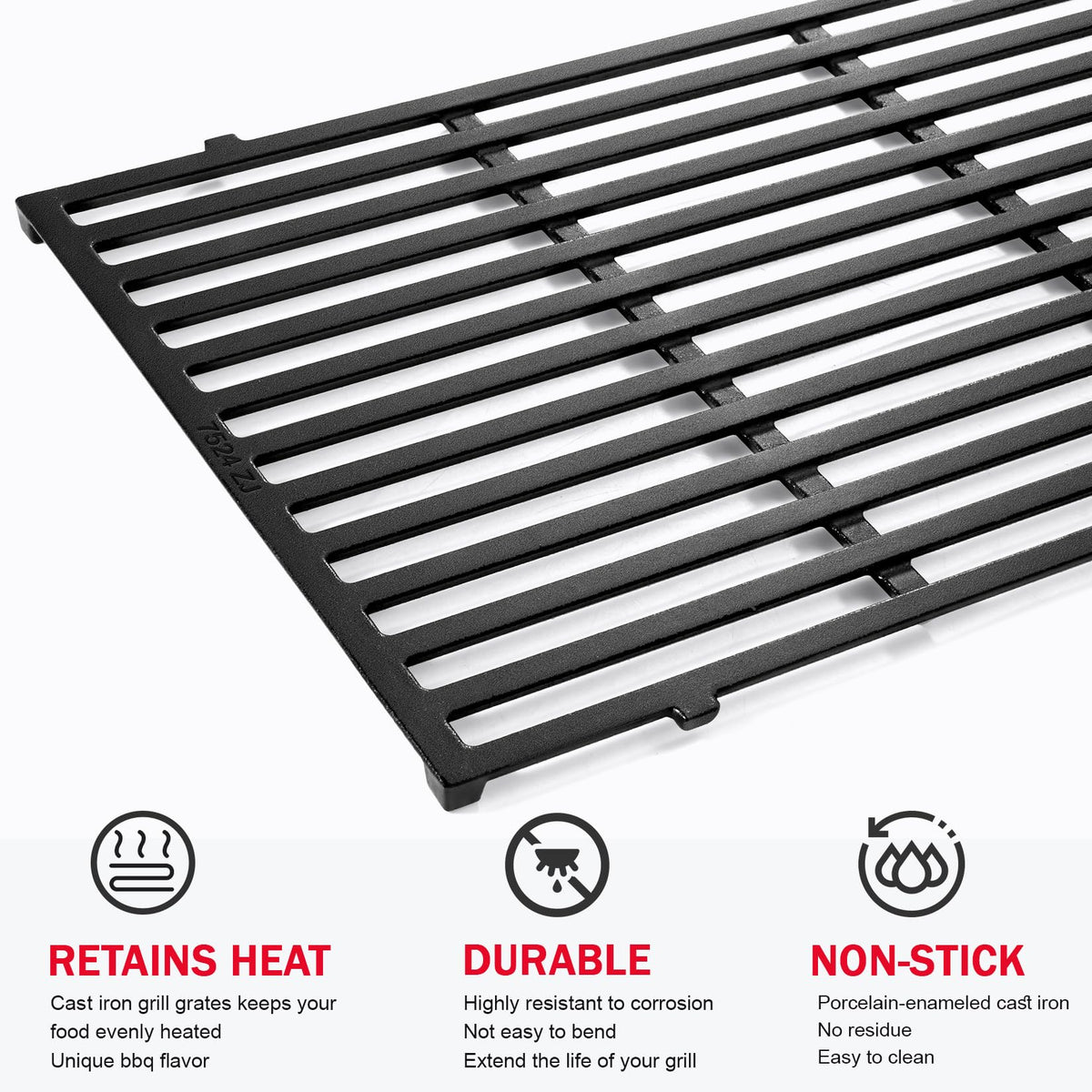 GGC durable cast iron construction for long-lasting grill performance.