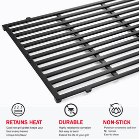 GGC durable cast iron construction for long-lasting grill performance.