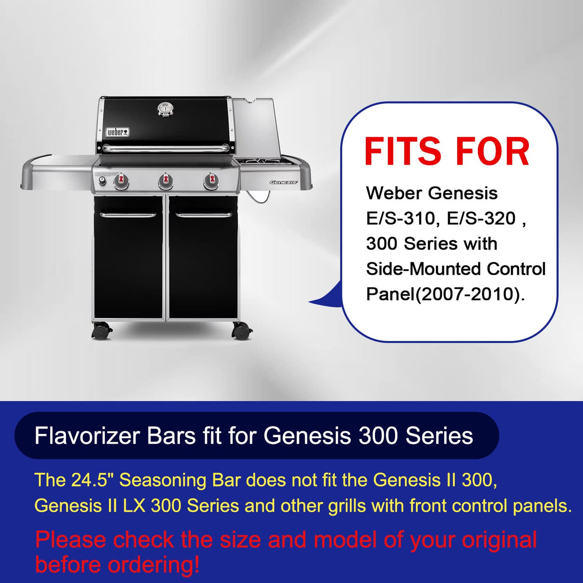 GGC flavorizer bars for Genesis E/S-310 and E/S-320, durable stainless steel