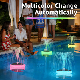 GGII RGB LED colors cycling to illuminate daytime and night fountain display