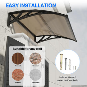 Aluminum mounting rod and sealed joints on GGNEBAI awning