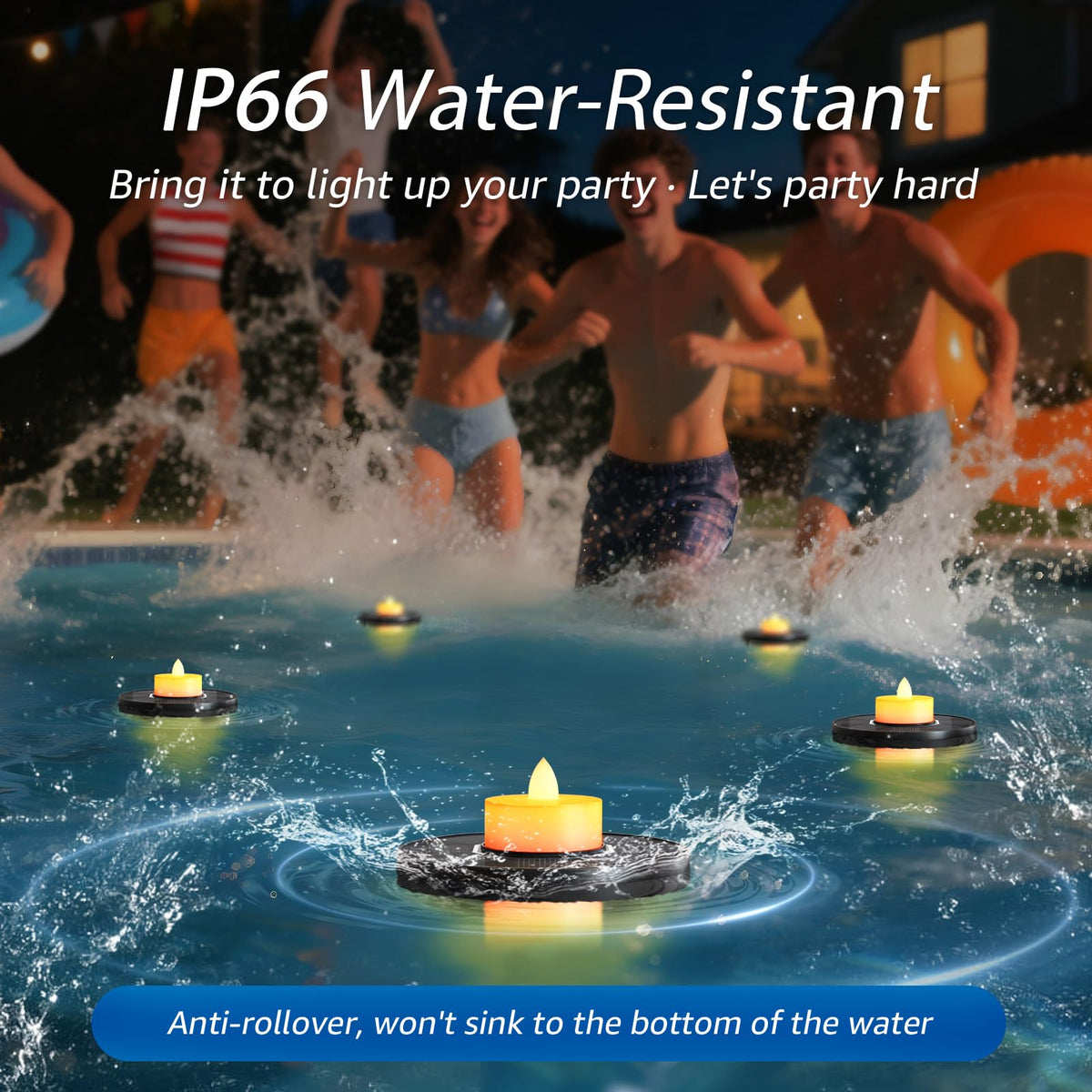 GGNOO IP66 waterproof tealight withstands rain for year-round use