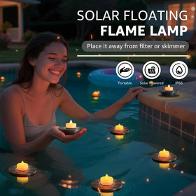 GGNOO solar lights charging in sun demonstrate eco-friendly pool lighting