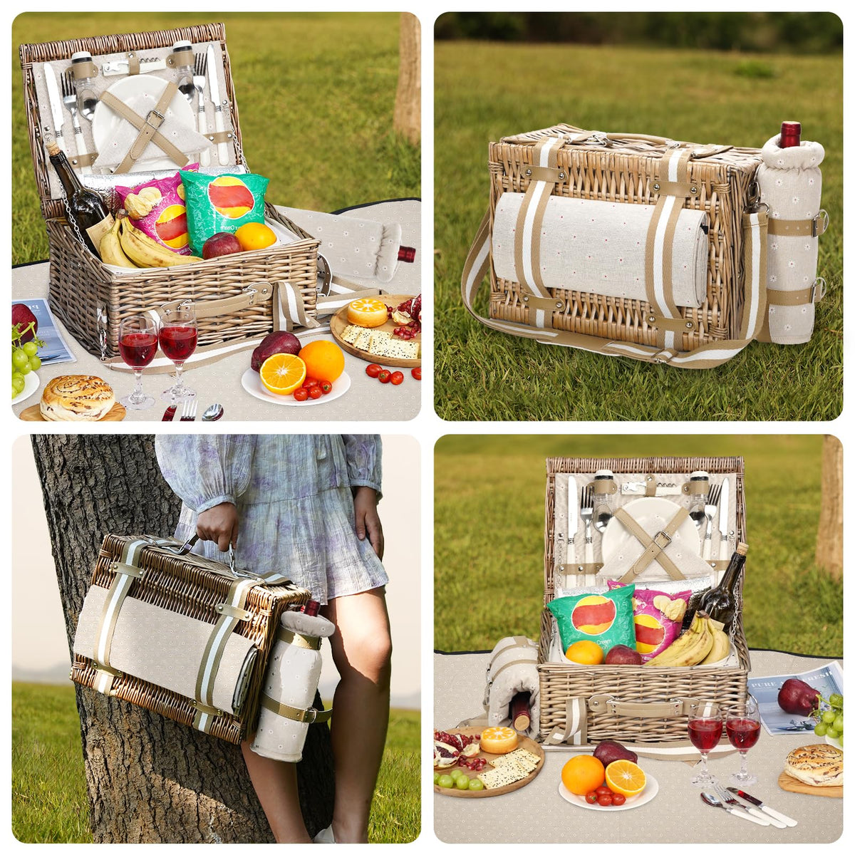 G GOOD GAIN cherry print linen design adds charm to outdoor gatherings