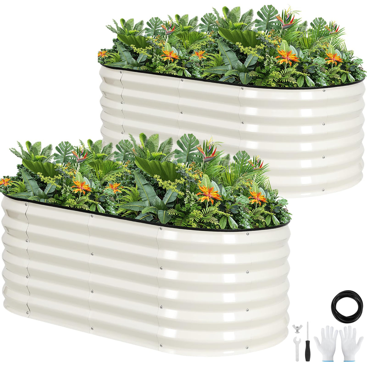 G GOOD GAIN galvanized raised garden bed assembly for quick setup and durable use.
