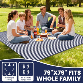G GOOD GAIN picnic blanket with hands-free carry strap for easy transport
