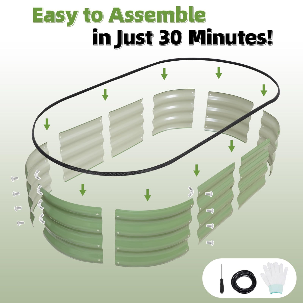 G GOOD GAIN galvanized materials support soil health and long-term use.