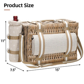 G GOOD GAIN picnic basket open showing 19-piece set for outdoor meals