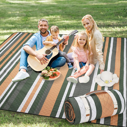 G GOOD GAIN picnic blanket 80x80 orange for family picnics and outdoor comfort.