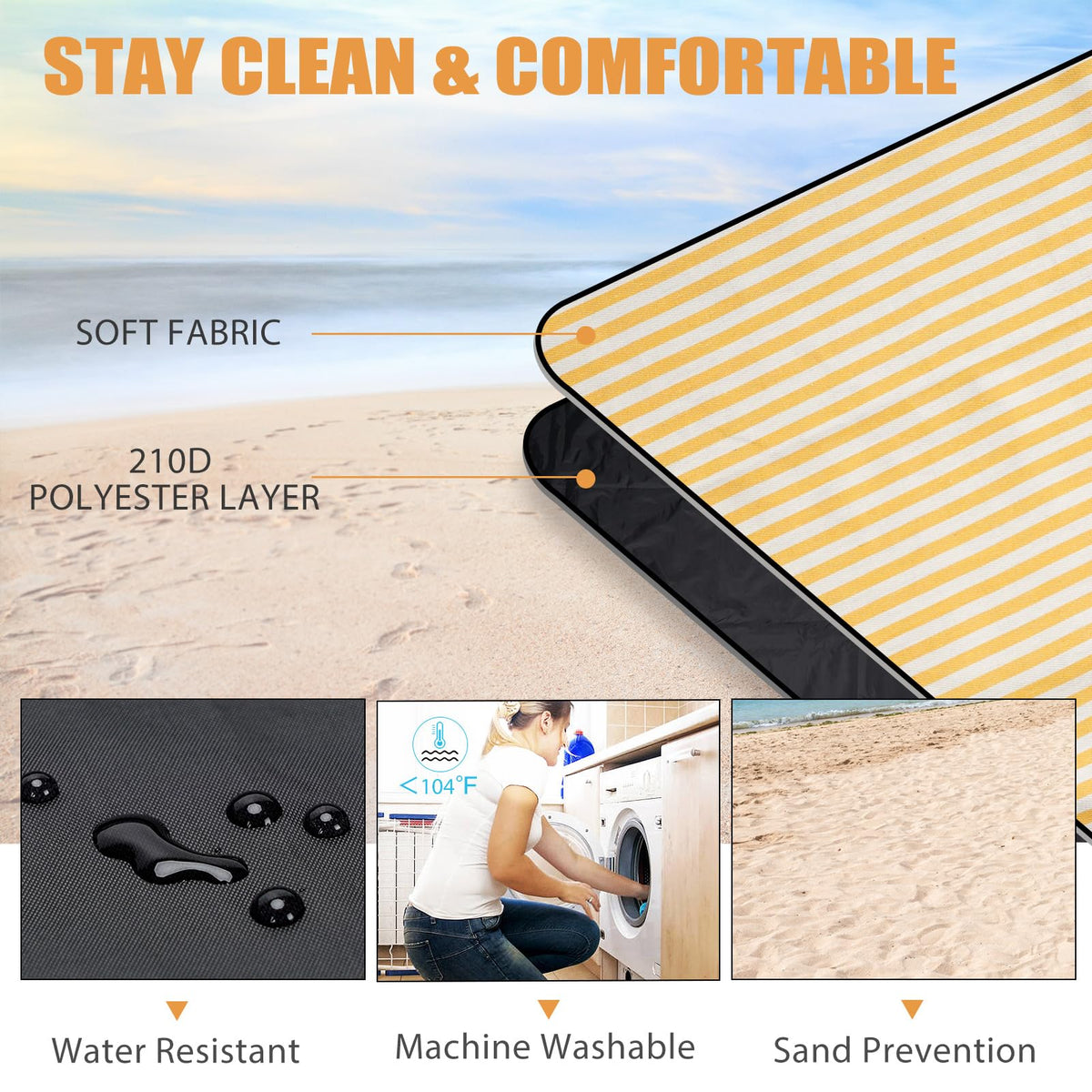 G GOOD GAIN versatile blanket suited for beach and park use.