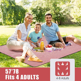 G GOOD GAIN foldable picnic blanket with carry strap for easy transport.